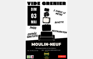 VIDE GRENIER DU MNMB - Dimanche 03 Mai 2026 à partir de 7h00