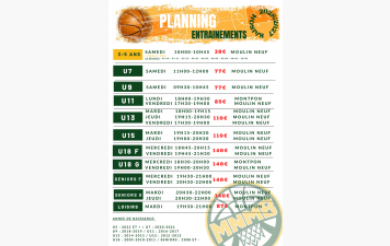 PLANNING ENTRAINEMENTS 2026-2027